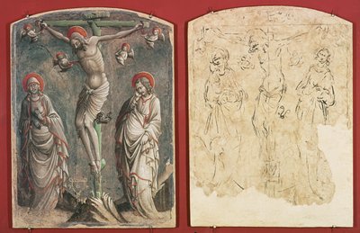 Cristo sulla croce con la Vergine e San Giovanni Evangelista (affresco e sinopia) da Gaspare di Spinello